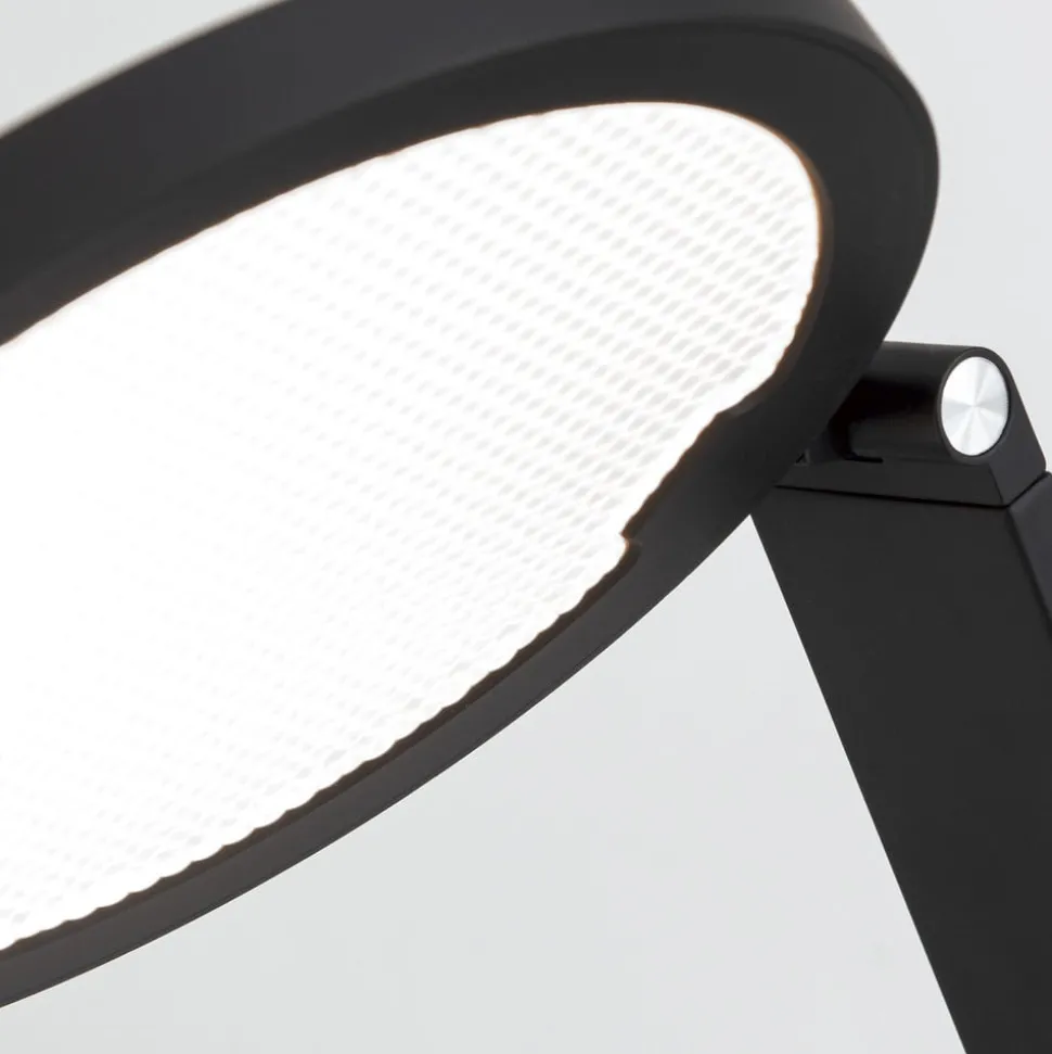 LED-gulvlampe Fati, højde 136 cm, sort, aluminium, dæmper