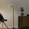 LED-gulvlampe Filigran, sort, dæmpbar, justerbar
