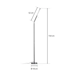 LED-gulvlampe Filigran, sort, dæmpbar, justerbar