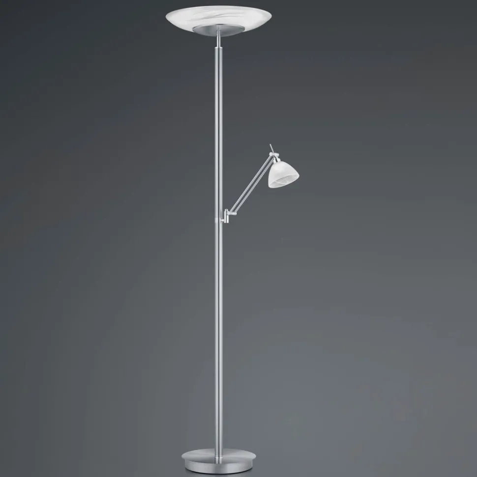 LED-gulvlampe Findus, 2 lyskilder, nikkel