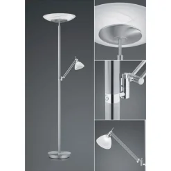 LED-gulvlampe Findus, 2 lyskilder, nikkel
