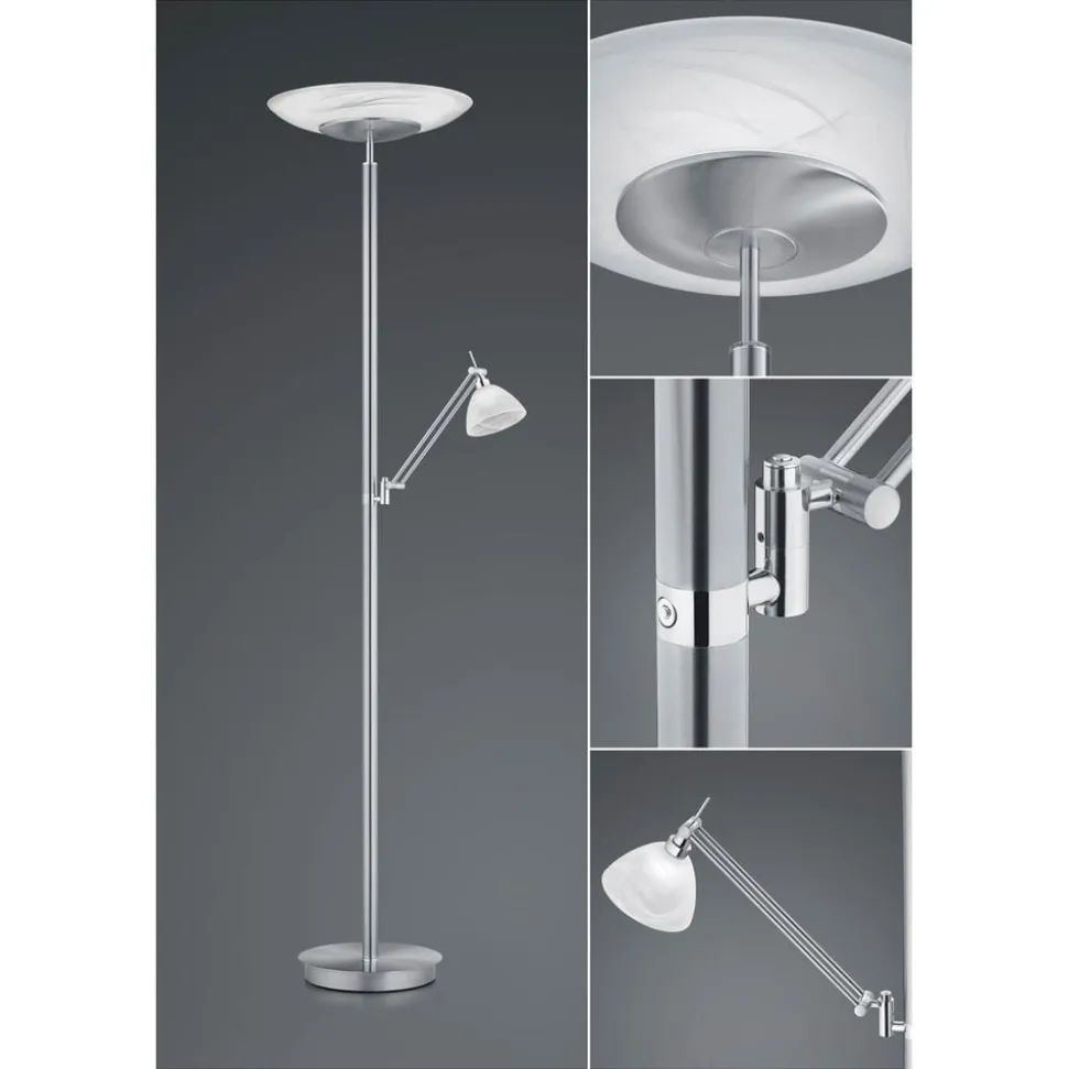 LED-gulvlampe Findus, 2 lyskilder, nikkel