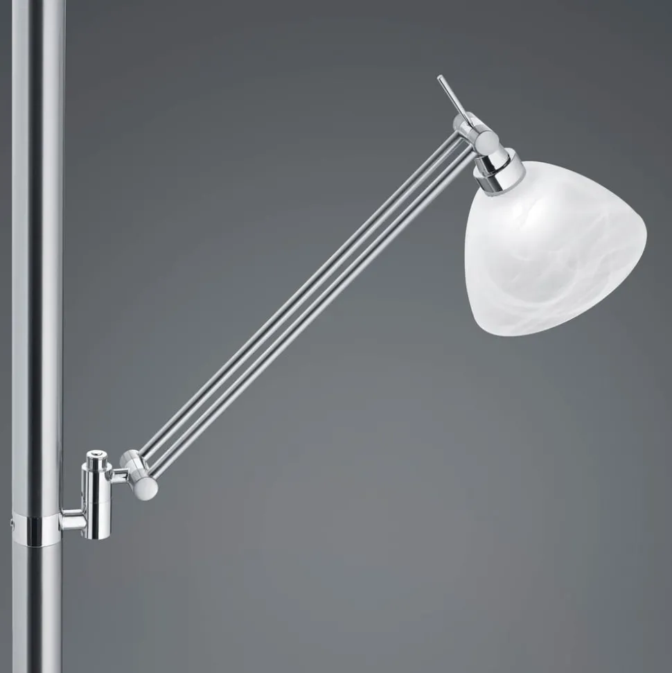 LED-gulvlampe Findus, 2 lyskilder, nikkel