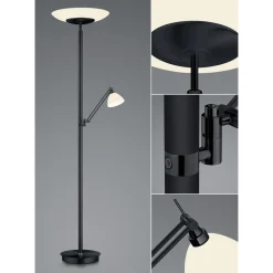 LED-gulvlampe Findus, 2 lyskilder, sort