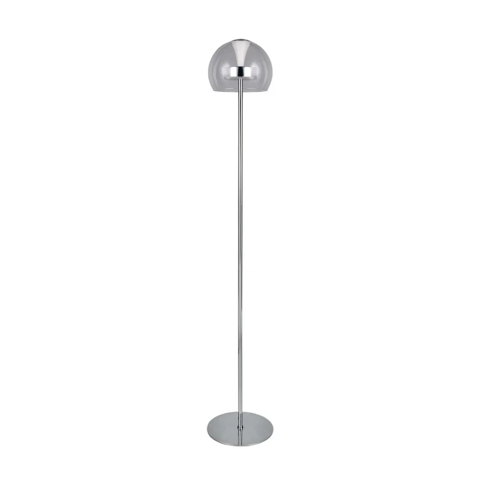 LED-gulvlampe Flynt, højde 130 cm, kromfarvet, metal, CCT