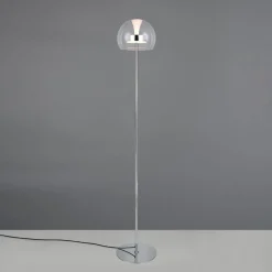 LED-gulvlampe Flynt, højde 130 cm, kromfarvet, metal, CCT