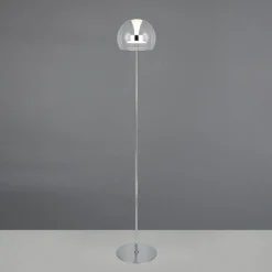 LED-gulvlampe Flynt, højde 130 cm, kromfarvet, metal, CCT