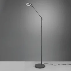 LED-gulvlampe Franklin, sensordæmper, antracit