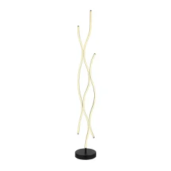 LED-gulvlampe Geronimo, højde 135 cm, sort/trælook