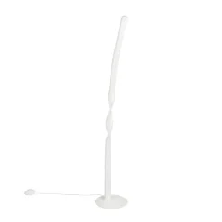 LED-gulvlampe Ginko, hvid mat, metal, højde 110 cm