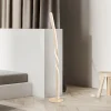 LED-gulvlampe Ginko, sand, metal, højde 110 cm