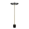 LED-gulvlampe Keaton, sort/guldfarvet, højde 138 cm, CCT