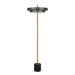 LED-gulvlampe Keaton, sort/guldfarvet, højde 138 cm, CCT
