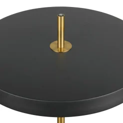 LED-gulvlampe Keaton, sort/guldfarvet, højde 138 cm, CCT