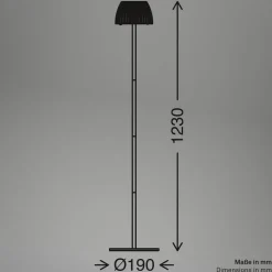 LED-gulvlampe Loca, brun, højde 123 cm, plast/metal