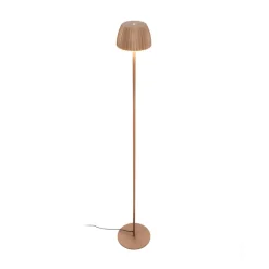 LED-gulvlampe Loca, brun, højde 123 cm, plast/metal