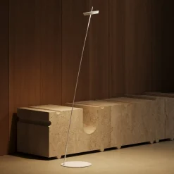 LED-gulvlampe Mahina, hvid, højde 130 cm, metal, CCT