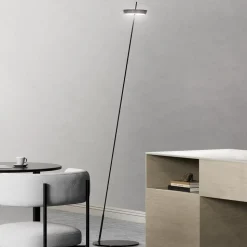 LED-gulvlampe Mahina, sort, højde 130 cm, metal, CCT