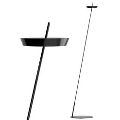 LED-gulvlampe Mahina, sort, højde 130 cm, metal, CCT