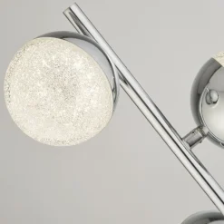 LED-gulvlampe Marbles, kromfarvet, glas, 152 cm høj
