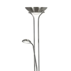 LED-gulvlampe Mor & Barn, sølv, læselampe, dæmpbar