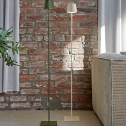 LED-gulvlampe Nuindie IP54 120 cm rund USB-C dune beige