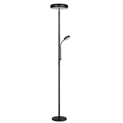 LED-gulvlampe Palermo, sort mat, fjernbetjening, hukommelse