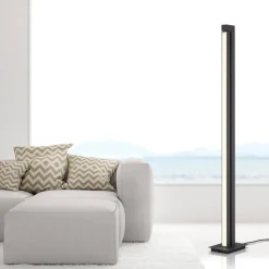 LED-gulvlampe PURE Lines, antracit, fjernbetjening, 140 cm