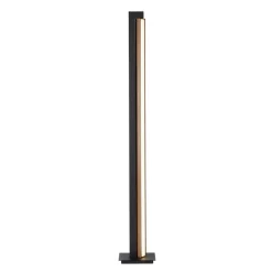 LED-gulvlampe PURE Lines, sort, træ, fjernbetjening, 140 cm