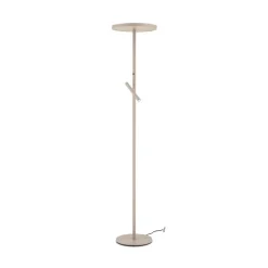 LED-gulvlampe Teide, khaki, metal, læselampe, dæmper