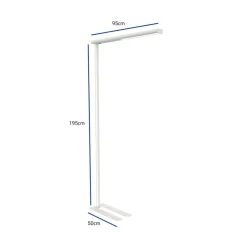 LED-gulvlampe til kontor MAULjet, hvid, højde 195 cm