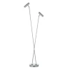 LED-gulvlampe Tom Pro, mat nikkel, 2 lyskilder, CCT, dæmper