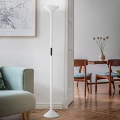 LED-gulvlampe Tratto, hvid, metal, CCT, dæmpbar