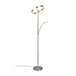 LED-gulvlampe Willis, nikkel, højde 180 cm, metal CCT-dæmper