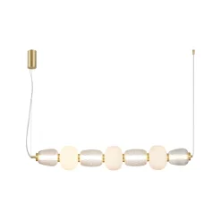 LED-hængelampe Caro, glas transparent/opal, længde 110 cm