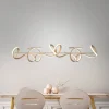 LED-hængelampe Curls, messing, metal, 99 cm lang, dæmpbar