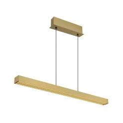 LED-hængelampe Ethan, messingfarvet, 150 cm, udtrækkelig