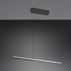 LED-hængelampe Graham, sort, metal, op/ned, CCT, dæmper