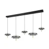 LED-hængelampe Keaton, sort/guldfarvet 140 cm CCT, 5 lyskilder