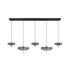 LED-hængelampe Keaton, sort/guldfarvet 140 cm CCT, 5 lyskilder