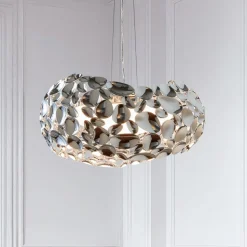 LED-hængelampe Narisa 47 cm blankt krom