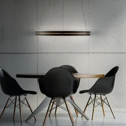 LED-hængelampe PURE E-Loop, eg/sort perle, Ø 70 cm aluminium, CCT