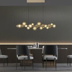 LED-hængelampe PURE E-Popup, bronze, glas, CCT, 18-flg.