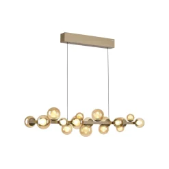 LED-hængelampe PURE E-Popup, bronze, glas, CCT, 18-flg.
