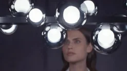LED-hængelampe PURE E-Popup, platin, glas, CCT, 18-flg.