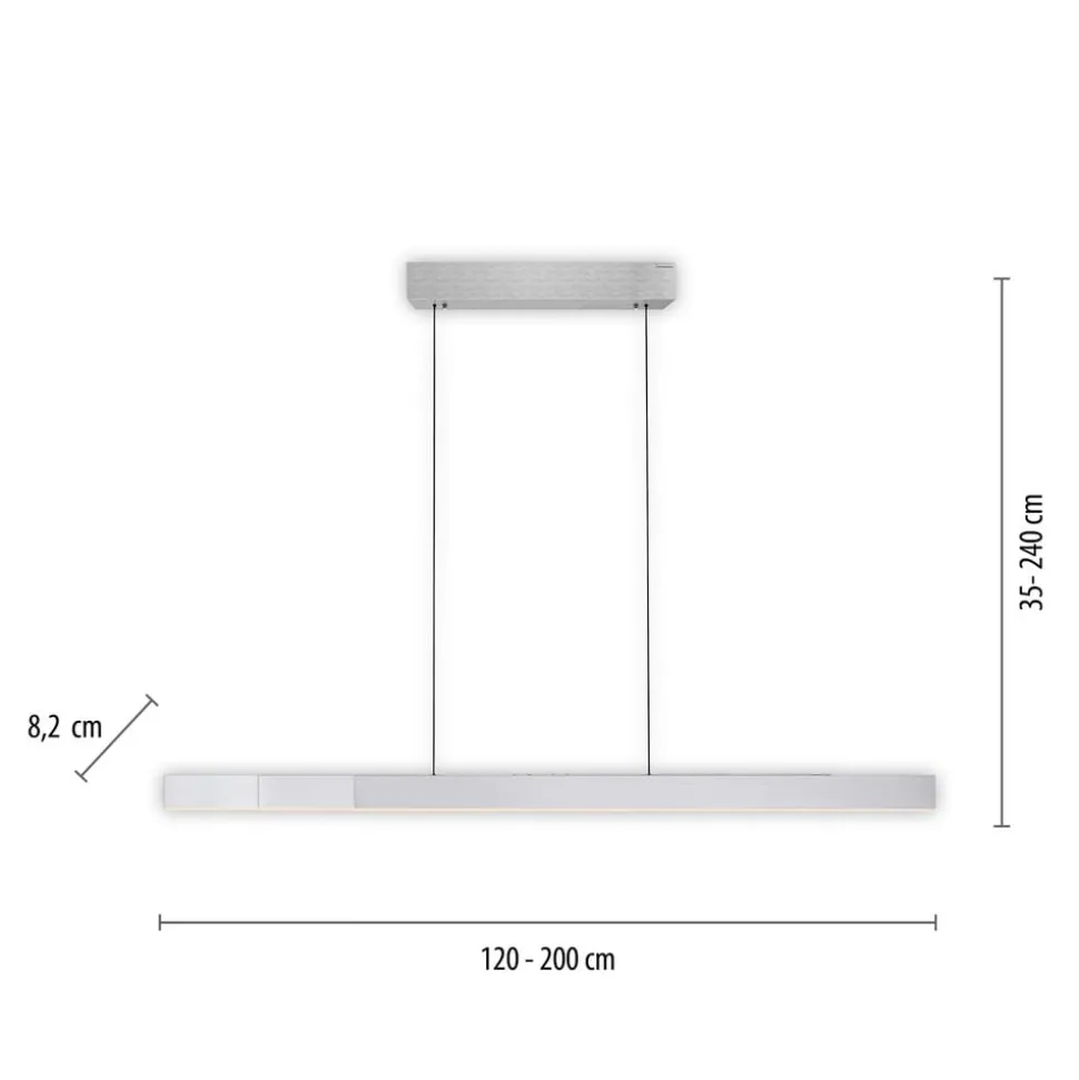 LED-hængelampe PURE Moto-Rise, diamant, aluminium, CCT