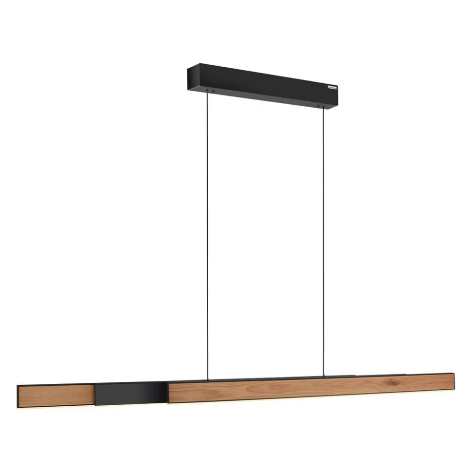 LED-hængelampe PURE Moto-Rise, eg/sort perle, aluminium, CCT