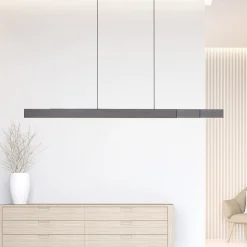 LED-hængelampe PURE Moto-Rise, platin, aluminium, CCT