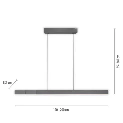 LED-hængelampe PURE Moto-Rise, platin, aluminium, CCT