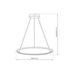 LED-hængelampe Saturno, Ø 100 cm, guldfarvet, 1 lyskilde, 4.000 K